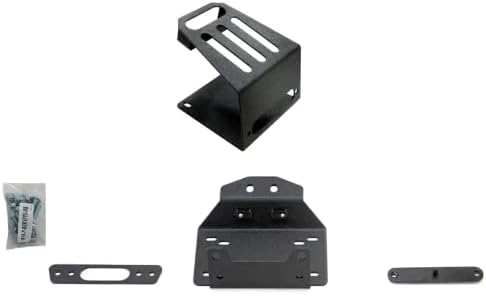 SuperATV Winch Mounting Plate for 2018-2021 Polaris RZR XP Turbo S | 2019-2021 RZR XP 4 Turbo S | Heavy Duty Steel Plating | for Use with No Bumper | Does Not Include Winch