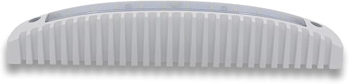 Raycharm 12.2" RV & Boat Low-Profile LED Porch Light Fixture, 40° Down Angle Focused Flood Beam, 6000K Cool-White, High Light-Output Low Ampere, Wateproof White Finish, 12V/24V, 1-Pack