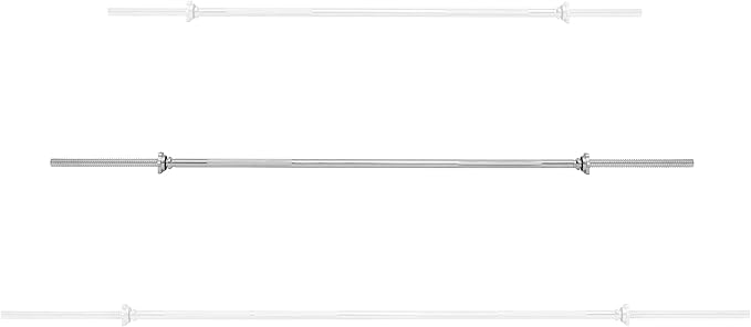 Philosophy Gym 1" Standard Weightlifting Barbell - Threaded Straight Bar with Star Collars