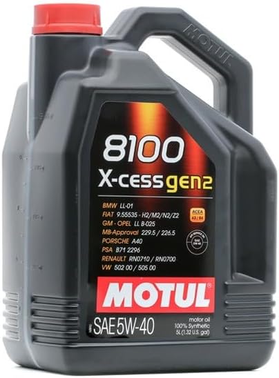 MOTUL 8100 X-Cess Gen 2 SAE 5W40 Full Synthetic Motor Engine Oil 5 Liter Bottle