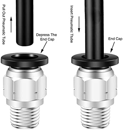 12mm Push to Connect Fittings Air Fittings,CEKER 12mm x 3/8" NPT Male Thread Air Lines Quick Connect Fittings Pneumatic Fitting 12mm Tubing Fitting Push in Connector Air Hose Fittings 2Packs