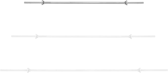 Philosophy Gym 1" Standard Weightlifting Barbell - Threaded Straight Bar with Star Collars