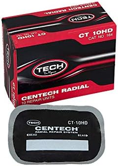 CT-10HD Centech Radial Tire Repair Patch | Heavy-Duty Fabric Reinforced | Size 2-1/2" x 3-1/4" (65mm x 80mm), Box of 10