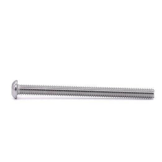 1/4-20 x 2-3/4" Button Head Socket Cap Bolts Screws, 304 Stainless Steel 18-8, Allen Hex Drive, Bright Finish, Fully Machine Thread, Pack of 10