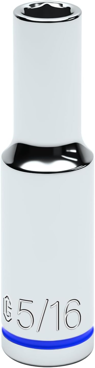 6-Point Deep Impact Socket, 3/8-Inch Drive 5/16" Socket, CR-V Drive Socket for Auto Repairing and Household