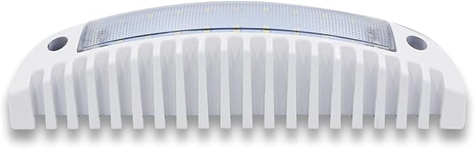 Raycharm 9.1" RV & Boat Low-Profile LED Awning Light Fixture, 40° Down Angle Focused Flood Beam, 6000K Cool-White, High Light-Output Low Ampere, Wateproof White Finish, 12V/24V, 1-Pack
