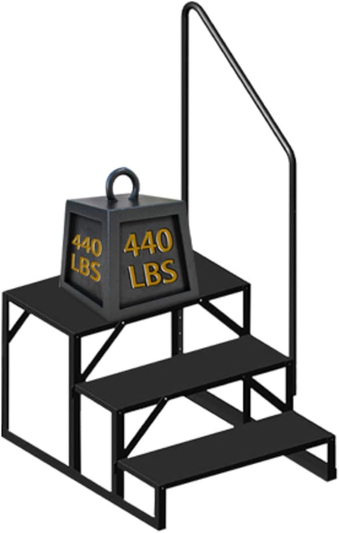 RV Steps, Hot Tub Steps with Handrail, 3 Step Stool Ladder, Anti-Slip RV Stairs Outdoor for Safety in and Out of RV, Camper, Mobile Home, Spa