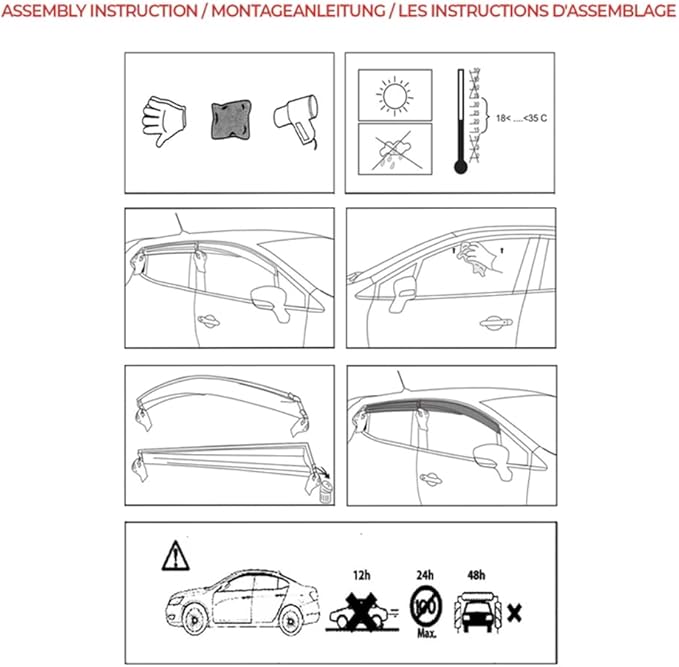 for Honda CR-V 2012 2013 2014 2015 2016 2017 2018 Wind Deflector Car Side Window Visor Vent Shade Rain Guard Chromium-Plated Frame Bright Black 4pcs