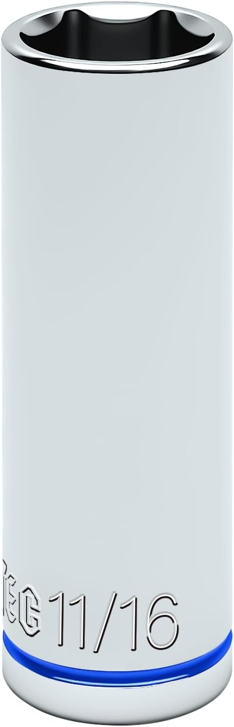 6-Point Deep Impact Socket, 3/8-Inch Drive 11/16" Socket, CR-V Drive Socket for Auto Repairing and Household