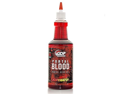 SuperATV Portal Blood | High Performance Portal Gear Oil | Designed for UTV/ATV Portal Gear Lifts | Lasts up to 4 Times Longer Than Other Gear Oil | One 32 OZ Bottle | Lowers Operating Temperature