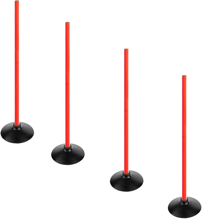 Orange Soccer Agility Poles Set Detachable Sports Trainning Speed Pole Slalom Poles with Rubber Base Sport Traning Equipment