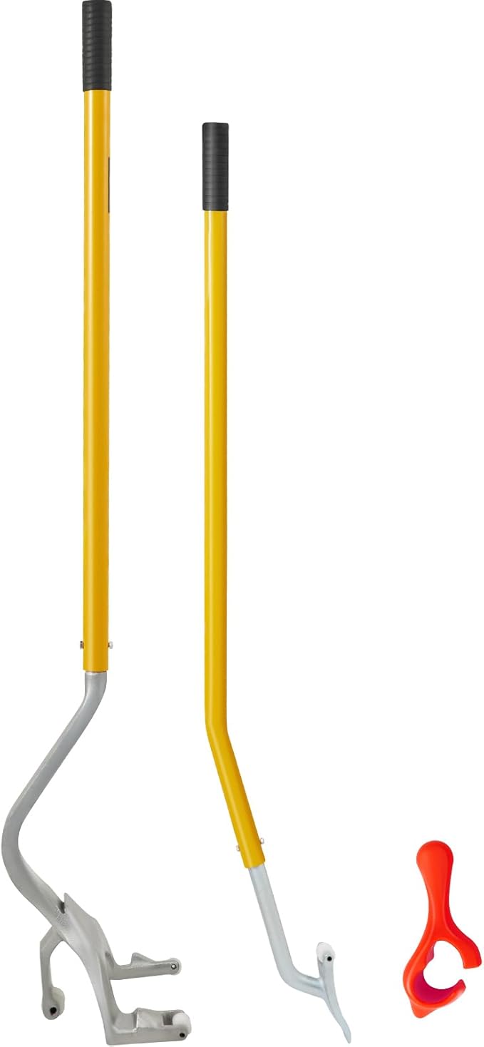VEVOR Steel Tire Mount Demount Tool 22.5" to 24.5" Semi Tire Changing Tool with Extra Bead Holder, Tubeless Truck Bead Breaker Manual Tire Changing Tools for Car Repairing (Yellow)
