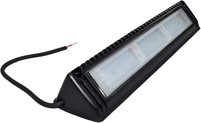 Raycharm 13" RV Exterior LED Flood Light Fixture, 40° Down Angle Beam, 4000K Natural-White, 12V/24V DC, High Lumen Output Low Current Draw, Aluminum Housing Black Finish, 1-Pack