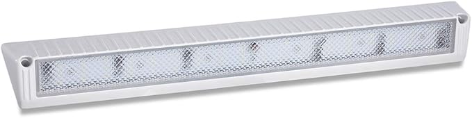 Raycharm 22.4" RV & Boat Exterior LED Porch Lighting Fixture, 40° Down Angle Flood Beam, 6000K Cool-White, 12V/24V DC, High Lumen Output Low Current Draw, Waterproof White Finish, 1-Pack