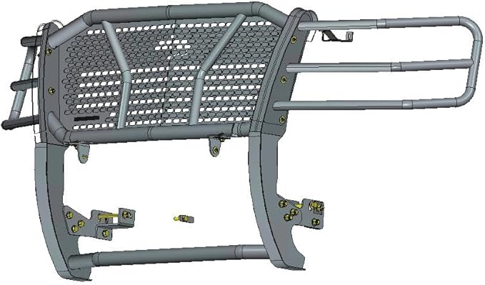 Black Horse Rugged Heavy Duty Grille Brush Bumper Guard Modular Black Compatible with 2007-2013 Chevrolet Silverado 1500-RU-CHSI07-B