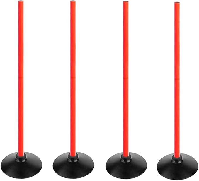 Orange Soccer Agility Poles Set Detachable Sports Trainning Speed Pole Slalom Poles with Rubber Base Sport Traning Equipment