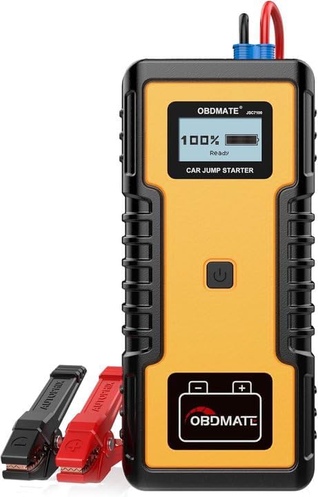 Car Jump Starter 1000A, Super Capacitor Jump Starter Non-Battery for 12V Gas Diesel Engines, 12V Portable Jump Starter for Car Battery, Yellow