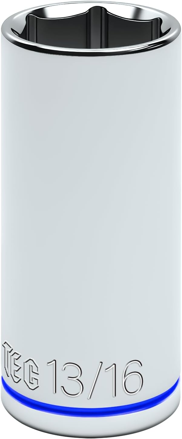 6-Point Deep Impact Socket, 3/8-Inch Drive 13/16" Socket, CR-V Drive Socket for Auto Repairing and Household