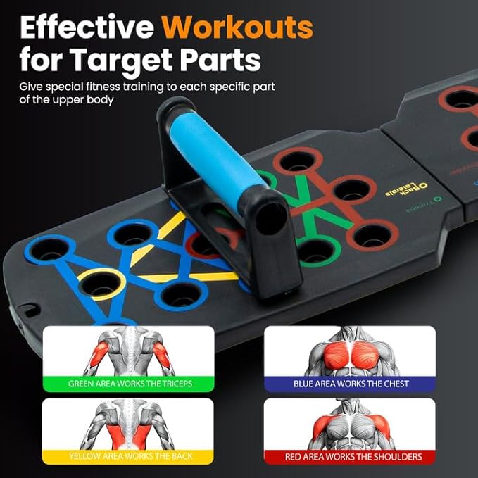 Push Up Board Fitness, Portable Dismountable 17 in 1 Push Up Bar at Home Gym, Multi-functional Pushup Stands Professional Strength Training Equipment For Man and Women