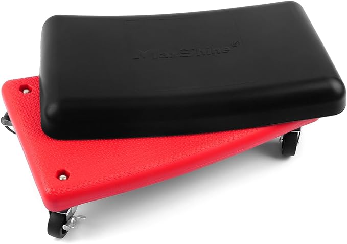 Maxshine Detailing Mini Creeper with Cushion | Mobile Rolling Utility Creeper Seat for Mechanics & Car Detailers | Comfortable Low Profile Seat for Car Cleaning, Polishing, Coating & Waxing