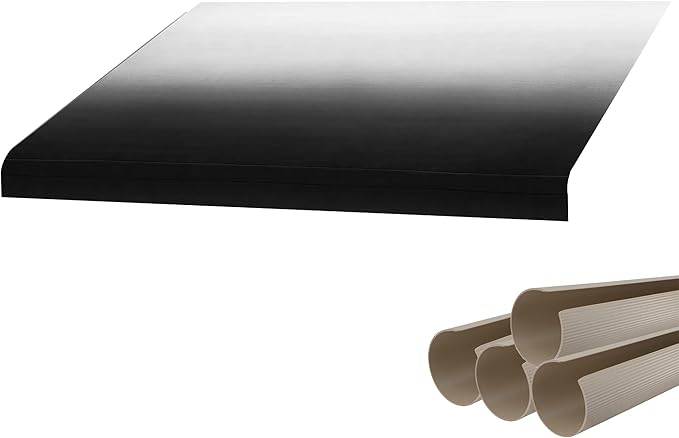 RecPro RV Awning Fabric with Awning Cover Kit | 12-22 Foot Camper Awning | Charcoal | 8' (96") Length RV Awning Replacement | Heat Sealed | 3 Year Warranty (14 Feet (13'1" Actual), Tan Awning Cover)