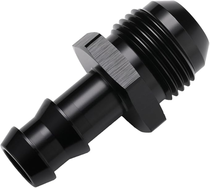 10AN Male Flare to 1/2 Hose Barb Straight Fitting Adapter Aluminum Black