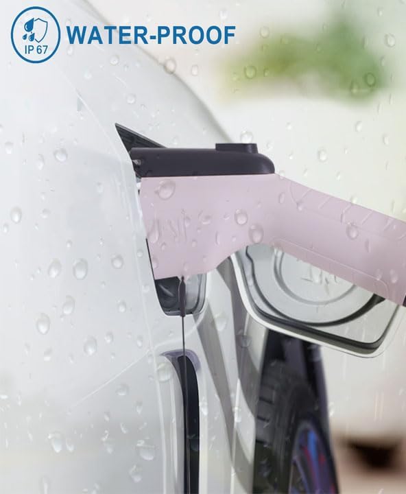 40Ft Cord EV Charger, 16Amp 110V/240V Portable Level 1 Level 2 Electric Vehicle Charging Station with NEMA 6-20 Plug & NEMA 5-15 Adapter for J1772 Electric Cars