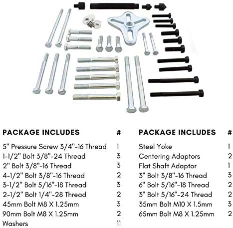 Harmonic Balancer Puller, Crankshaft Pulley Removal Tool or Harmonic Pulley Puller Tool, Steering Wheel Puller Kit with Heavy-Duty Case for Pulley Puller and Installer Kit