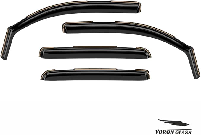 Voron Glass in-Channel Extra Durable Rain Guards for Trucks Chevrolet (Chevy) Silverado/GMC Sierra 2014-2018 Crew Cab, Window Deflectors, Vent Window Visors, 4 Pieces - 220009