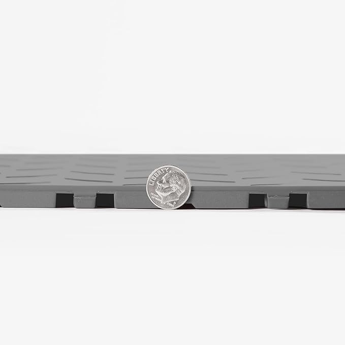 FlooringInc's Nitro 12"x12" Snap-Together Garage Flooring Tiles, Non-Slip Interlocking Plastic Floor Mat, Garage Organization & Storage, Diamond Pattern, Graphite, 12 Tiles, 12 Sq/Ft