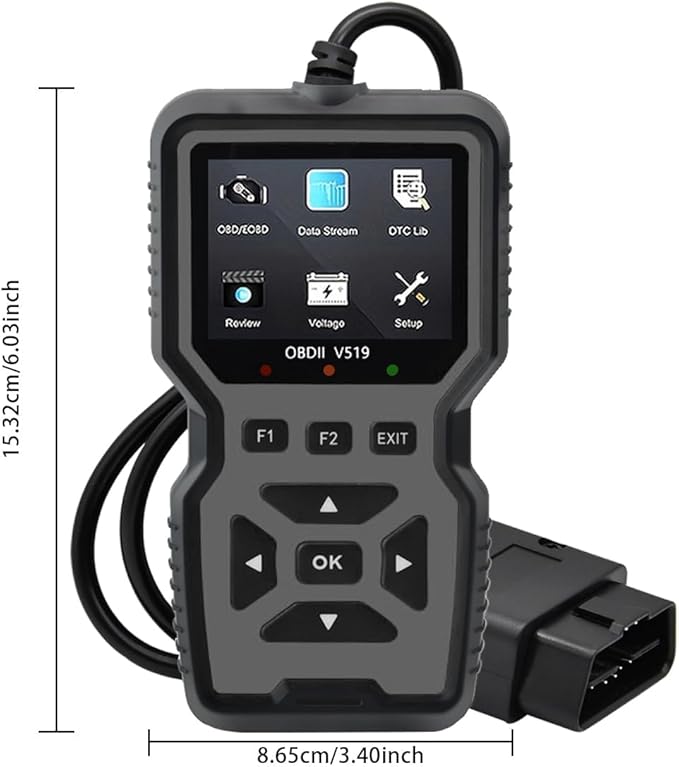 OBD2 Scanner Diagnostic Tool - Check Engine Light Code Reader, Reset Function, Data Stream, I/M Readiness, Full Features, Modes 6 & 8, for All 1996+ Vehicles