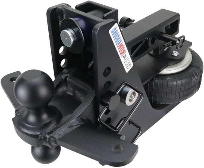 Shocker HD Max Combo Air Hitch & Sway Control Towing Kit, Fits 2" Hitch Black Combo 2" & 2-5/16" Balls