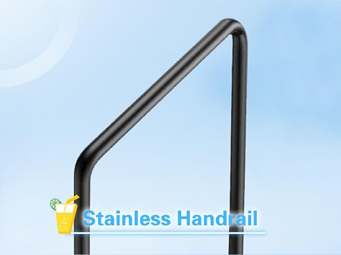 RV Steps with Handrail, 4 Step RV Stairs 660lbs Load Capacity, Heavy Duty Camper Steps with Wide & Anti-Slip Platform, Portable Outdoor Metal Entry Stairs for Hot Tub, Mobile Home, Travel Trailers