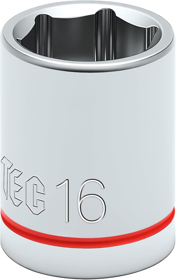 6-Point Shallow Impact Socket, 3/8-Inch Drive 16mm inch Socket, CR-V Drive Socket for Auto Repairing and Household