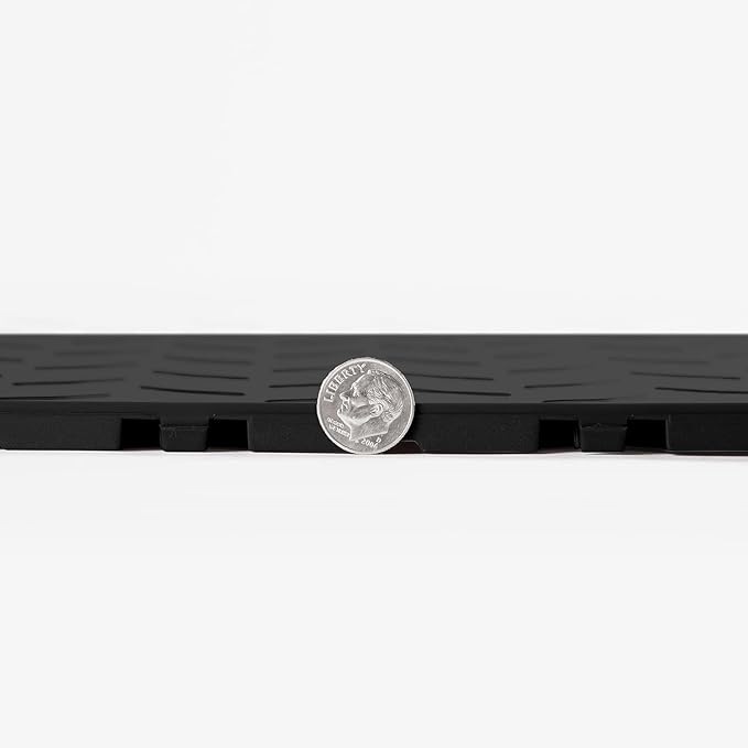 FlooringInc's Nitro 12"x12" Snap-Together Garage Flooring Tiles, Non-Slip Interlocking Plastic Floor Mat, Garage Organization & Storage, Diamond, Midnight Black, 12 Tiles, 12 Sq/Ft