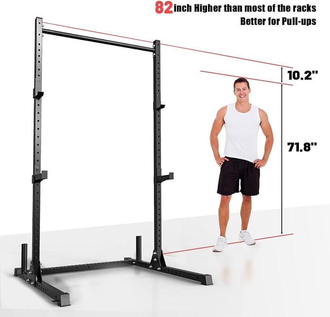 papababe Squat Rack Power Rack Home Gym for Weightlifting Bodybuilding and Strength Training 800lb Capacity