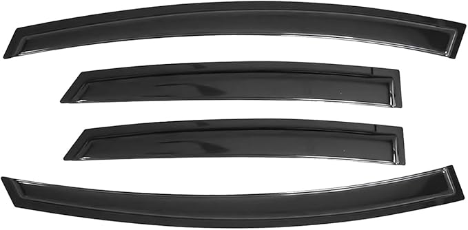 Window Rain Guards for 2019-2025 Dodge Ram 1500 Crew Cab(New Body Style), Window Visor Vent Wind Shade Deflector Rain Shield Protector Sun Visor 2020 2021 2022 2023 2024, Tape-on/Outside-Mount, 4PCS