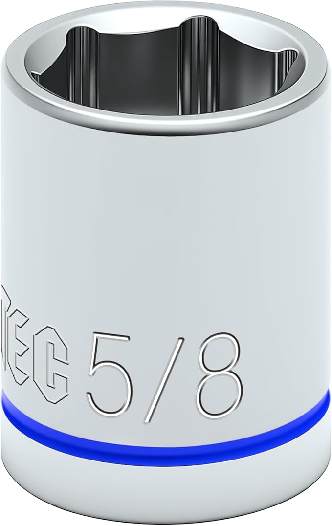 6-Point Shallow Impact Socket, 3/8-Inch Drive 5/8" Socket, CR-V Drive Socket for Auto Repairing and Household