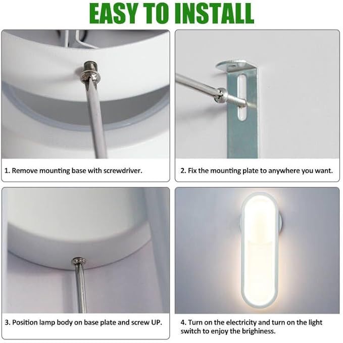 12V LED RV Vanity Sconce with Switch - 9W 480LM Decorative Bedside Reading Light for RV, Motorhome, Camper, Trailer, Boat & Tiny Home - 3500K Warm White