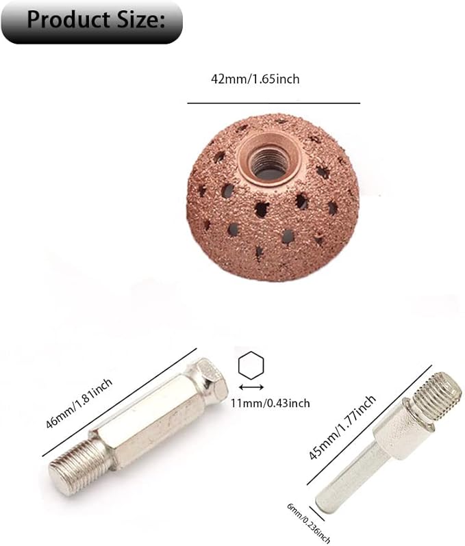 Tire Repair Tools Tire Buffing Wheels 42 mm Tungsten Steel Buffing Wheel with Tire Patch Roller Scraping Cutter for Car Tire Grinding Polishing Accessories Kit