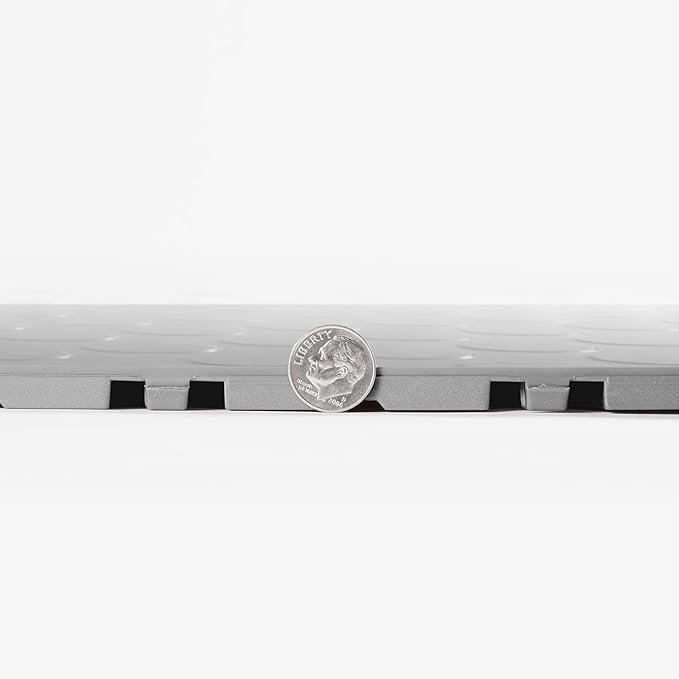 FlooringInc's Nitro 12"x12" Snap-Together Garage Floor Tiles, Non-Slip Interlocking Plastic Floor Mat, Organization & Storage, Coin Pattern, Gunmetal, 24 Tiles, 24 Sq/Ft