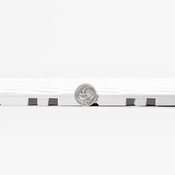 FlooringInc's Nitro 12"x12" Snap-Together Garage Flooring Tiles, Non-Slip Interlocking Plastic Garage Floor Mat, Garage Organization & Garage Storage, Diamond Pattern, Arctic White, 24 Tiles, 24 Sq/Ft