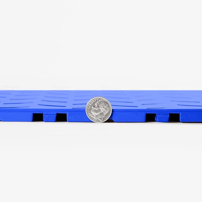 FlooringInc's Nitro 12"x12" Snap-Together Garage Flooring Tiles, Non-Slip Interlocking Plastic Garage Floor Mat, Garage Organization & Garage Storage, Diamond Pattern, Shelby Blue, 12 Tiles, 12 Sq/Ft