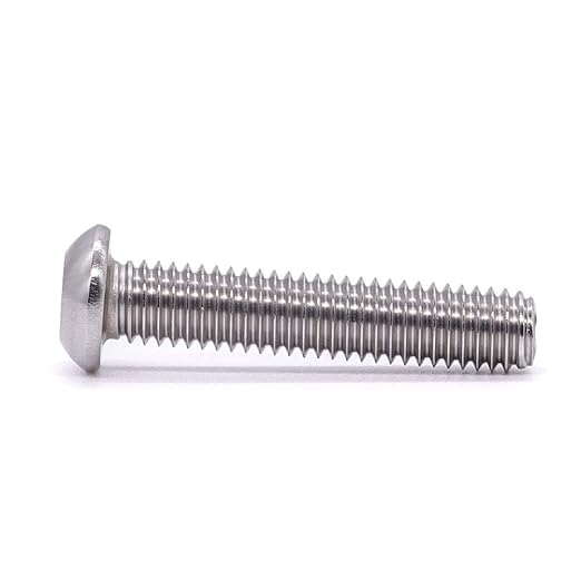 1/4-20 x 7/8" Button Head Socket Cap Bolts Screws, 304 Stainless Steel 18-8, Allen Hex Drive, Bright Finish, Fully Machine Thread, Pack of 25