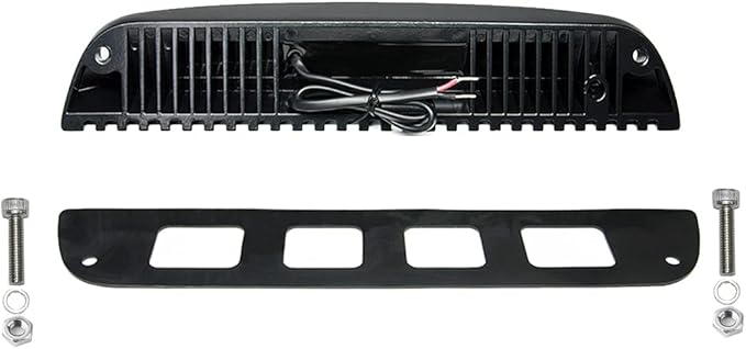 Raycharm 12.2" RV Low-Profile LED Porch Light Fixture, 40° Down Angle Focused Flood Beam, 3000K Warm-White, High Light-Output Low Ampere, Aluminum Housing Black Finish, 12V/24V, 1-Pack