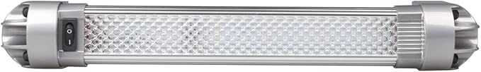 Lightronic RV LED Area Scene Light Fixture 12.8", 6000K-Cool White, High Light-Output Low Current Draw, Integrated On/Off Rocker Switch, Heavy-Duty Aluninum Housing, 12V/24V DC, 1-Pack