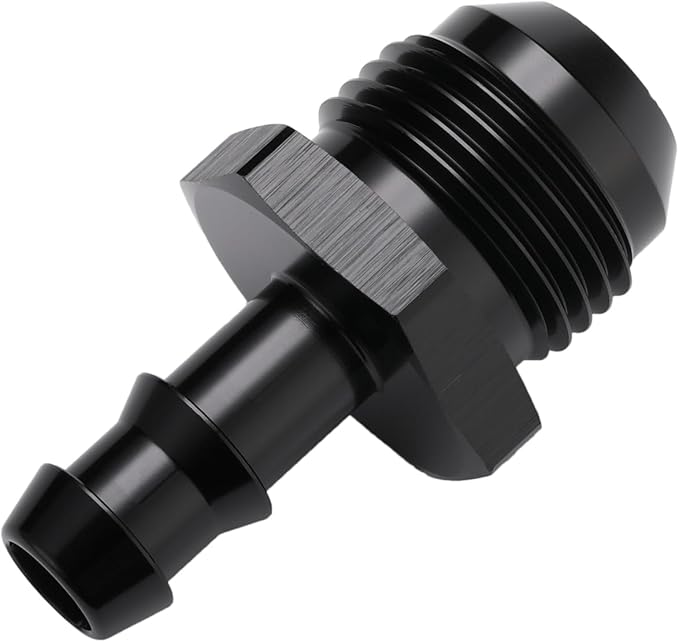 10AN Male Flare to 3/8 Hose Barb Straight Fitting Adapter Aluminum Black