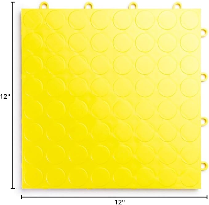 RaceDeck CircleTrac, Durable Interlocking Modular Garage Flooring Tile (24 Pack), Yellow