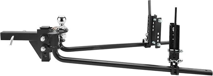 VEVOR Sway Control Weight Distribution Hitch, 1,500 lbs Capacity, Trailer Hitch Kit with 2-Inch Solid Steel Shank, 2-5/16 Inch Alloy Steel Ball, Powder-Coated Load Leveling, Black