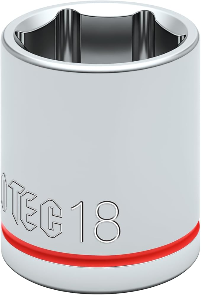 6-Point Shallow Impact Socket, 3/8-Inch Drive 18mm inch Socket, CR-V Drive Socket for Auto Repairing and Household